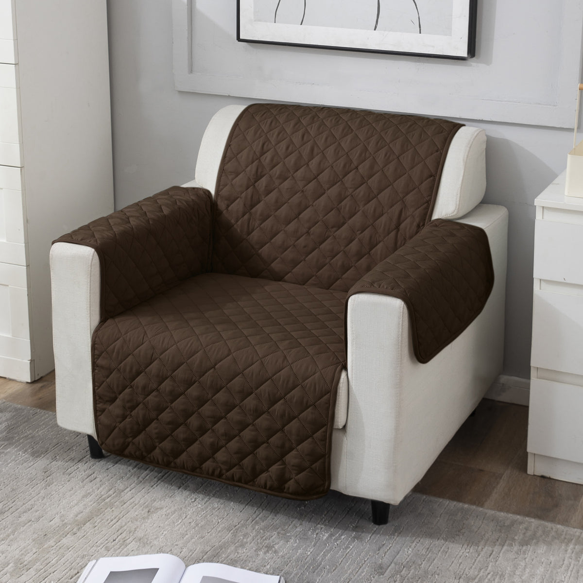 Chocolate Brown elegant 1 seater sofa cover