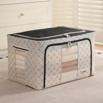 Folding Cloth Storage Box and Organizer for Wardrobe - Ivory Noir