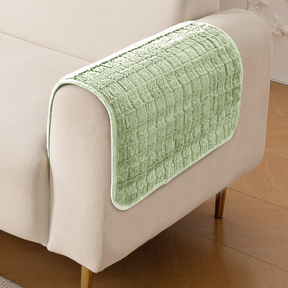Premium Plush Set of 2 Sofa Armrest Covers, Pastel Green