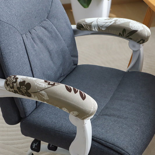 140gsm Printed Armrest Covers for Office Chair (Elastic Style), 1 Pair, Feather Brown Floral