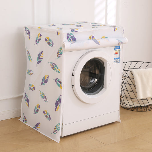 Waterproof Front Load / Top Load Washing Machine Cover | PEVA Dustproof Protective Cover for 6kg, 6.5kg, 7kg & 7.5kg Fully Automatic Machines, Boho Feathers