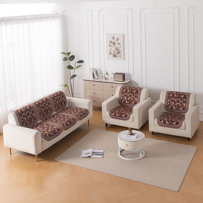HeavenHue Fleece Soft Touch Quilted Sofa Cover Set Washable Sofa Panel for Seat & Back - Rustic Mosaic