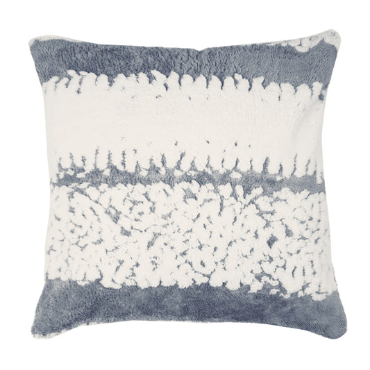 Luxury Wavy Plush Cushion Cover for Sofa - Pewter Grey