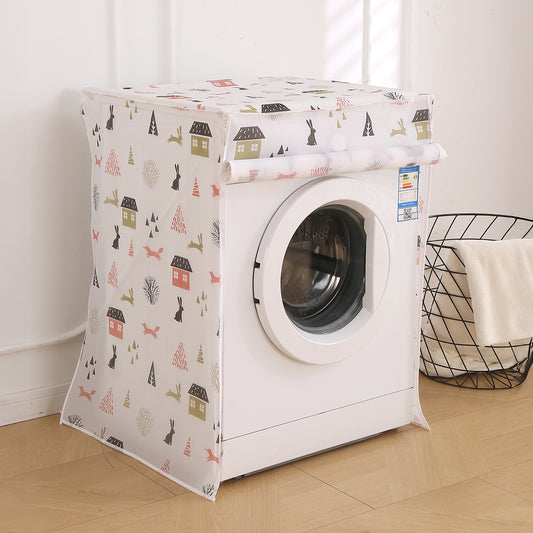 Waterproof Front Load / Top Load Washing Machine Cover | PEVA Dustproof Protective Cover for 6kg, 6.5kg, 7kg & 7.5kg Fully Automatic Machines, Woodland Village
