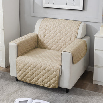Beige elegant 1 seater sofa cover