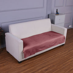 Quilted Sofa Cover Mat for 1/2/3 Seater Sofa, Mauve Pink