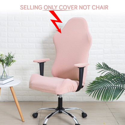 Gaming Chair Cover Stretchable Elastic Jacquard Computer Rotating Chair Seat Covers Slipcover, Pink
