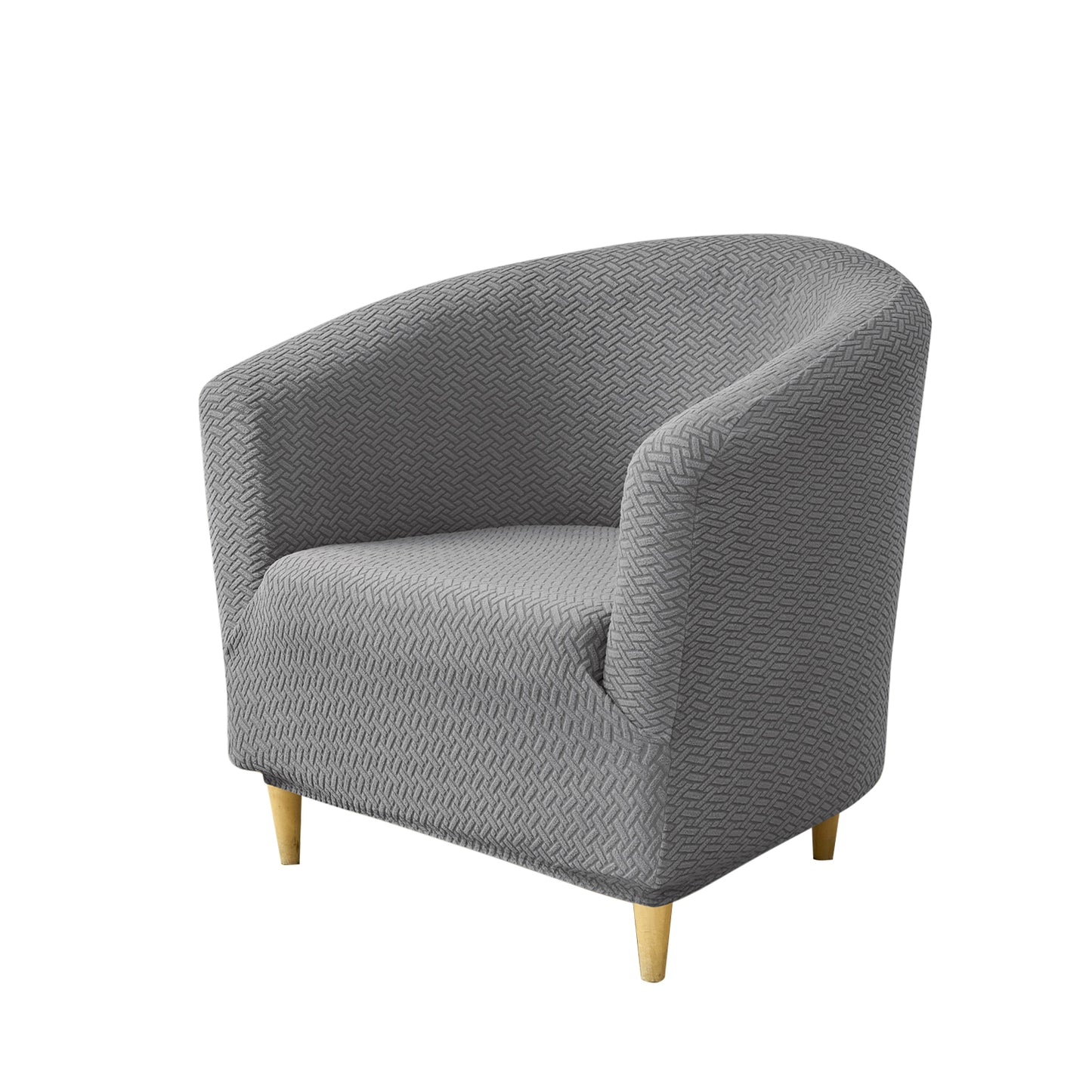 HOKIPO Premium Jacquard Stretchable Tub Chair Cover Slipcover, Grey