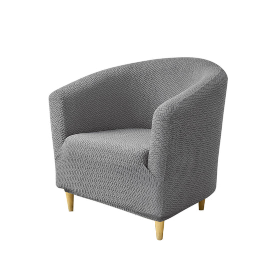 HOKIPO Premium Jacquard Stretchable Tub Chair Cover Slipcover, Grey