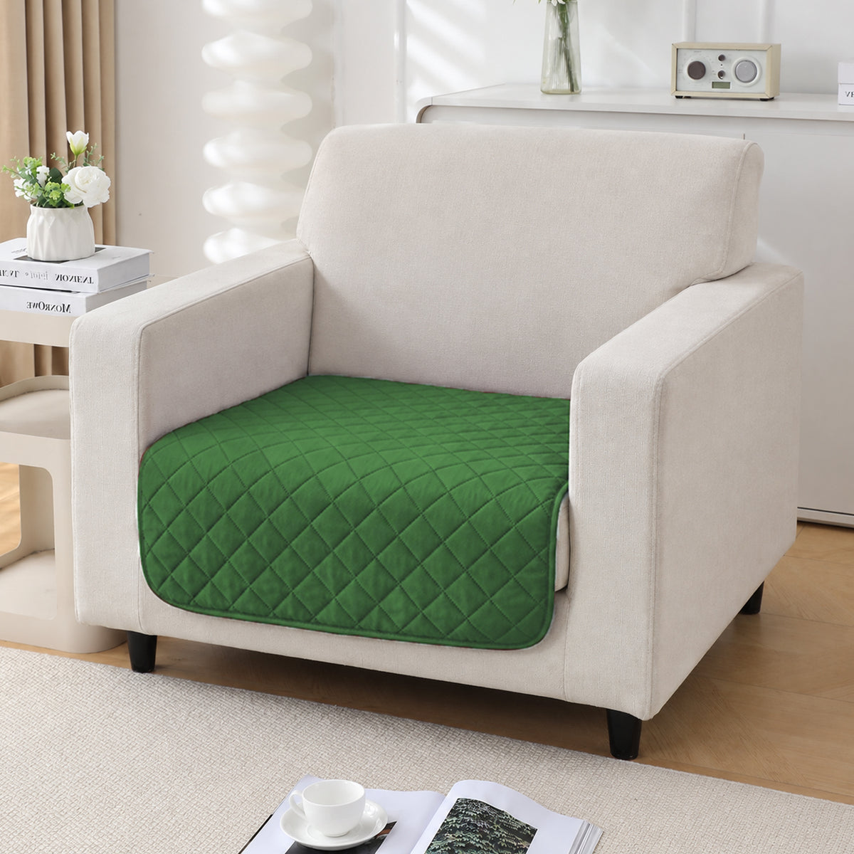 Drylin Quilted Sofa Cover Mat, Green