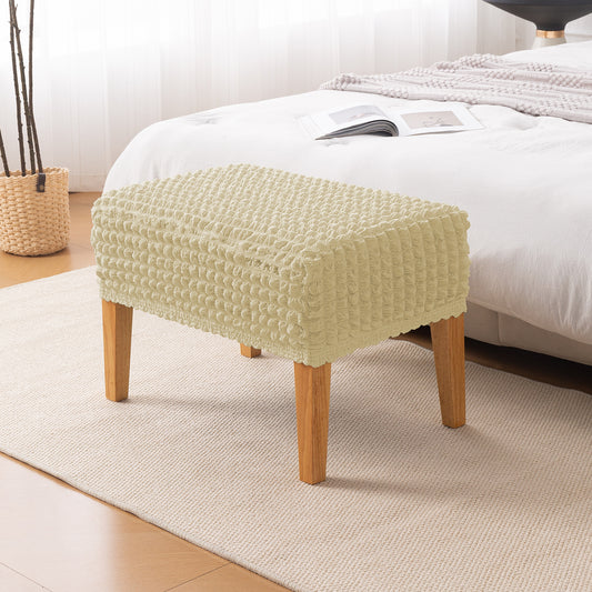 Aria Nova 280 GSM Bubble Stretchable Foot Rest Stool Cover, Beige