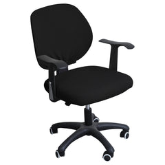 Stretchable Jacquard Office Chair Slipcover for Rotating Chair, Black