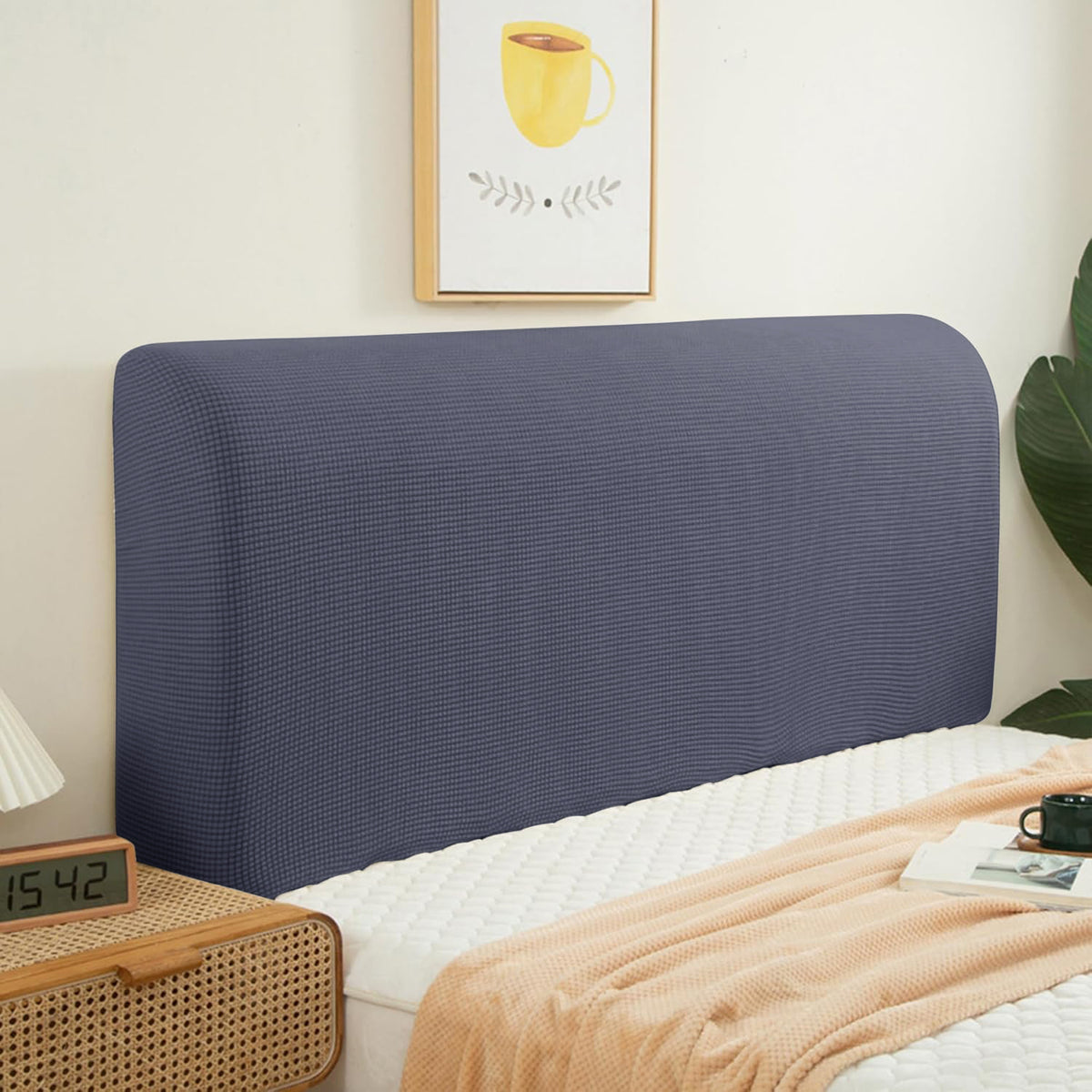 Buy HOKIPO Dark Grey Jacquard Bed Headboard Cover