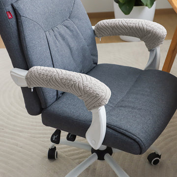 170gsm Jacquard Armrest Covers for Office Chair (Zipper Style), 1 Pair, Taupe Brown
