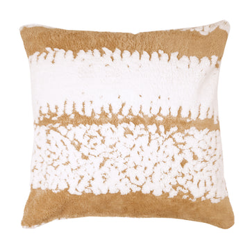 Luxury Wavy Plush Cushion Cover for Sofa - Desert Brown - Pack of 2