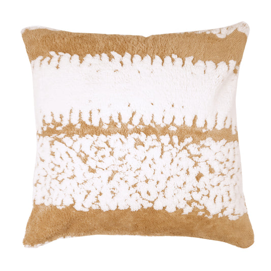 Luxury Wavy Plush Cushion Cover for Sofa - Desert Brown