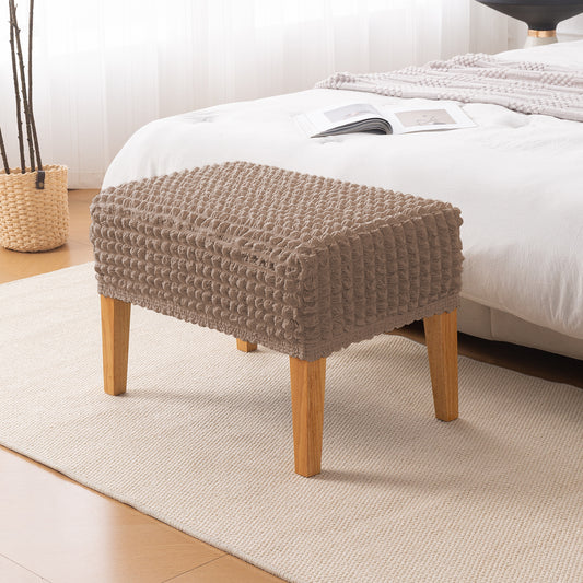 Aria Nova 280 GSM Bubble Stretchable Foot Rest Stool Cover, Mocha Brown