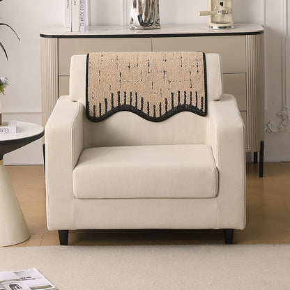 Premium Supple Soft Wavy with Curve Sofa Cover Mat, Brown