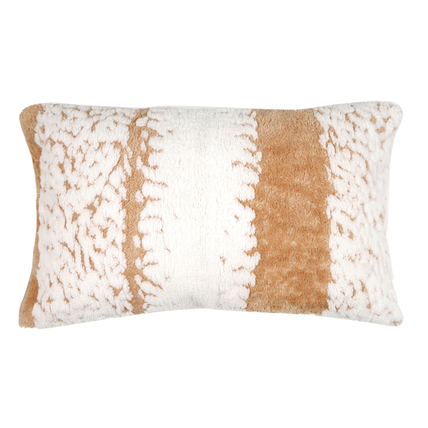 Luxury Wavy Plush Cushion Cover for Sofa - Desert Brown
