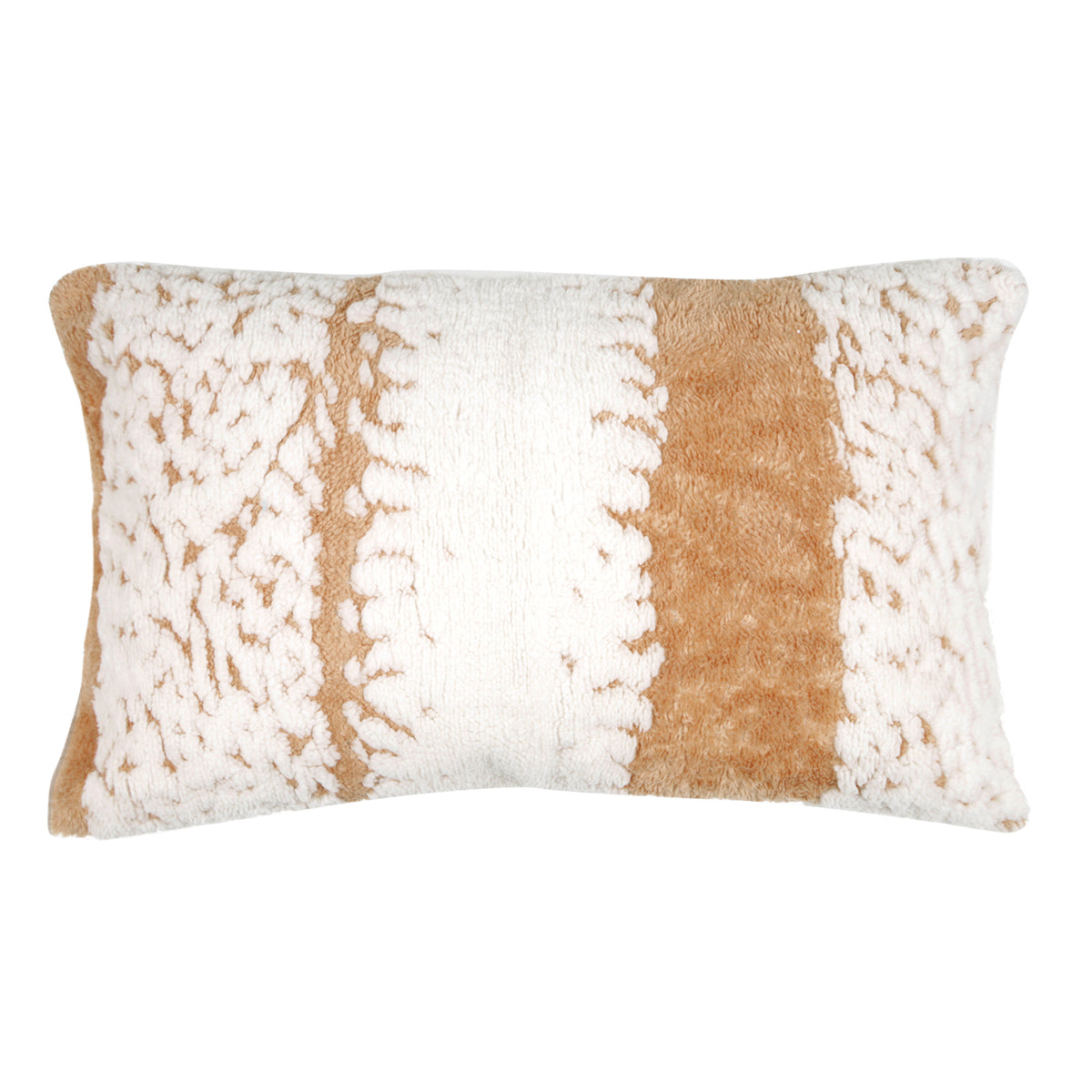 Luxury Wavy Plush Cushion Cover for Sofa - Desert Brown - Pack of 2