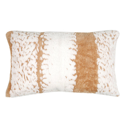 Luxury Wavy Plush Cushion Cover for Sofa - Desert Brown