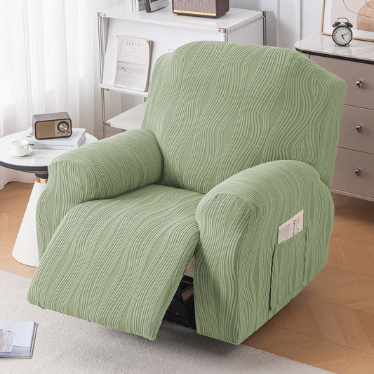 Nestiva Series Premium Knitting Jacquard Recliner Sofa Cover for 1 Seater - Pastel Green