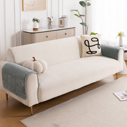 Diamond Plush Pebble Quilted Sofa Cover Mat, Grey