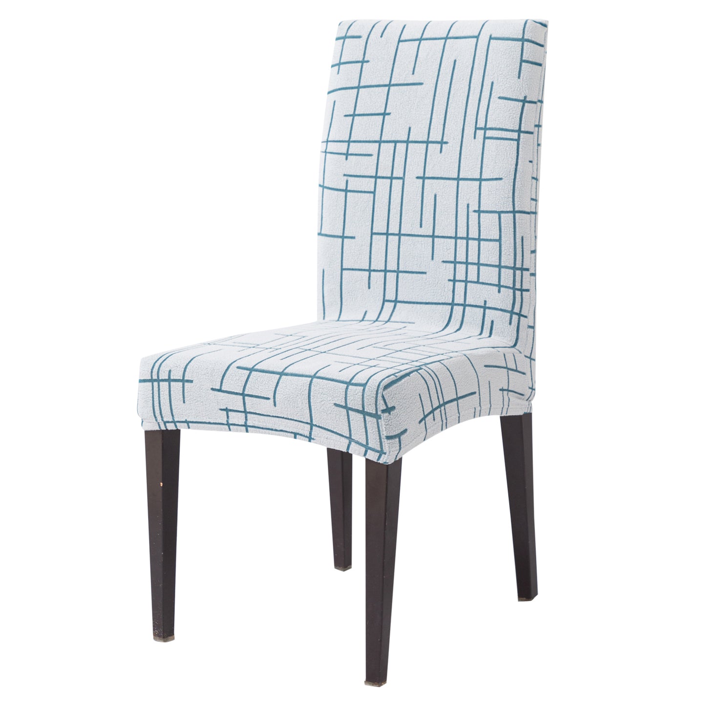 'Crossline Series' 180 GSM Jacquard Chair Cover Set 1/2/4/6, Teal Blue