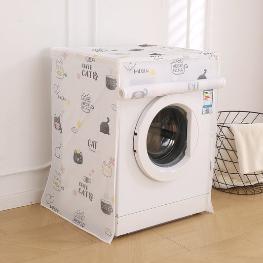 Waterproof Front Load / Top Load Washing Machine Cover | PEVA Dustproof Protective Cover for 6kg, 6.5kg, 7kg & 7.5kg Fully Automatic Machines, Playful Cats