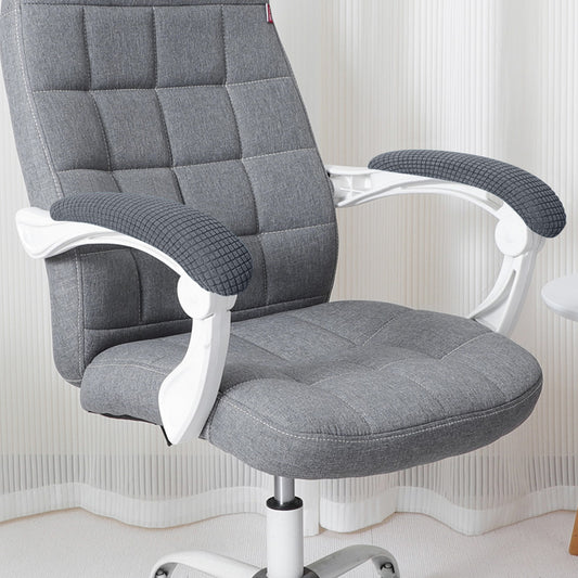 210gsm Jacquard Water Repellent Armrest Covers for Office Chair (Elastic Style), 1 Pair, Dark Grey
