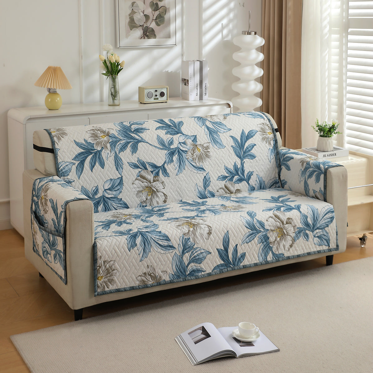 3 seater quilted sofa cover