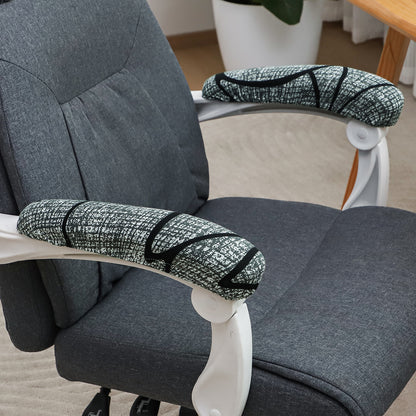 140gsm Printed Armrest Covers for Office Chair (Elastic Style), 1 Pair, Intense Grey Abstract Floral