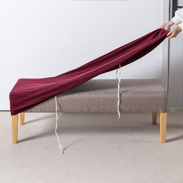 Nestiva Series 200gsm Knitting Jacquard Bench Cover - Burgundy