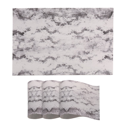 Marble Fusion PVC Mats for Dining Table, Misty Clouds - Spanish Grey