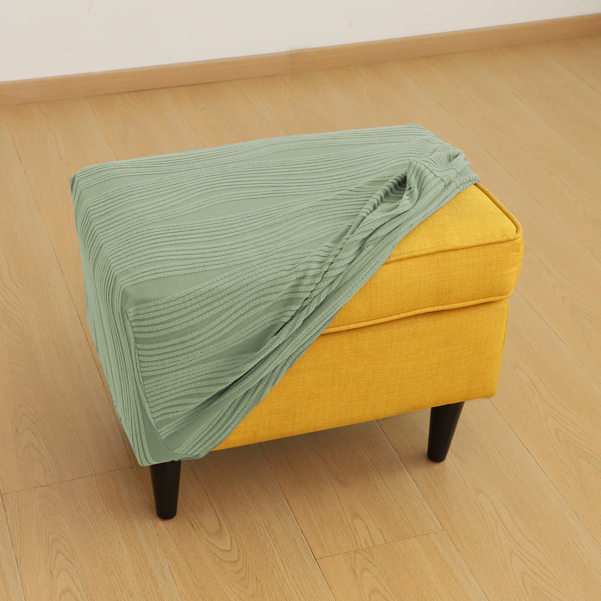 Nestiva Series Knitting Jacquard Stretchable Footstool Cover - Pastel Green