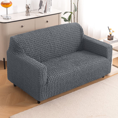 Aria Nova Elastic 280 GSM Stretchable Bubble Sofa Cover, Dark Grey