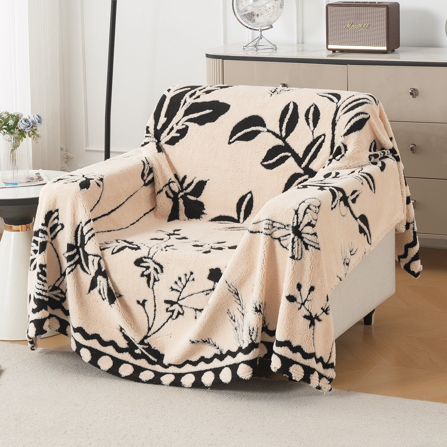 Buy Butterfly Garden Noirea Series Luxury Plush Sofa Throw | HOKIPO