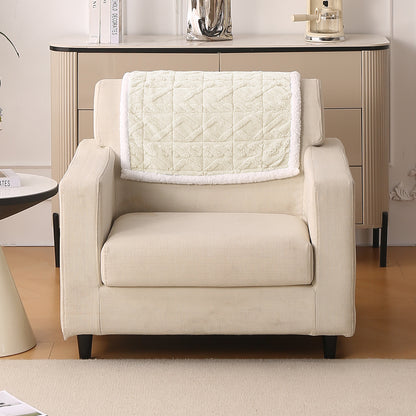 'Italian Caelora' Luxury Jacquard Plush Anti-Slip Sofa Cover Mat - Pearl White