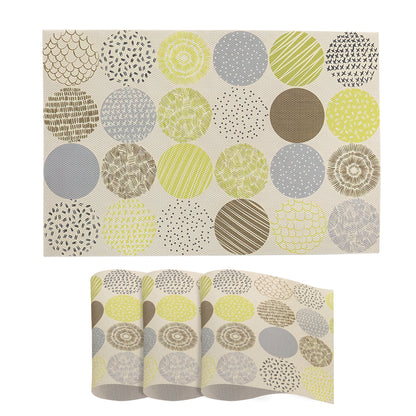 Color Splash PVC Mats for Dining Table, Bubble - Lemon Yellow