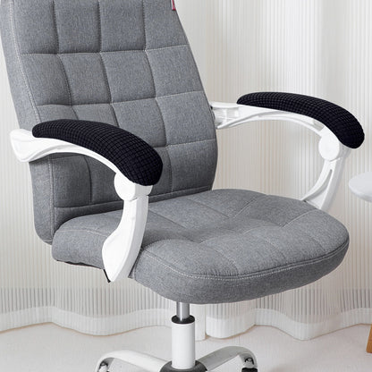 210gsm Jacquard Water Repellent Armrest Covers for Office Chair (Elastic Style), 1 Pair, Black