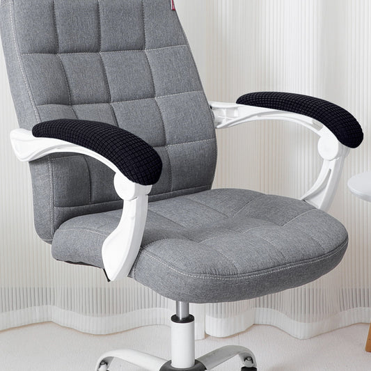 210gsm Jacquard Water Repellent Armrest Covers for Office Chair (Elastic Style), 1 Pair, Black