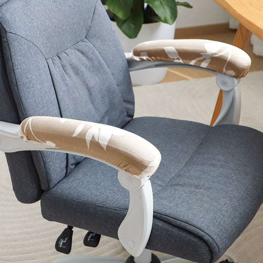 140gsm Printed Armrest Covers for Office Chair (Elastic Style), 1 Pair, Buff Brown Sillehoute Floral