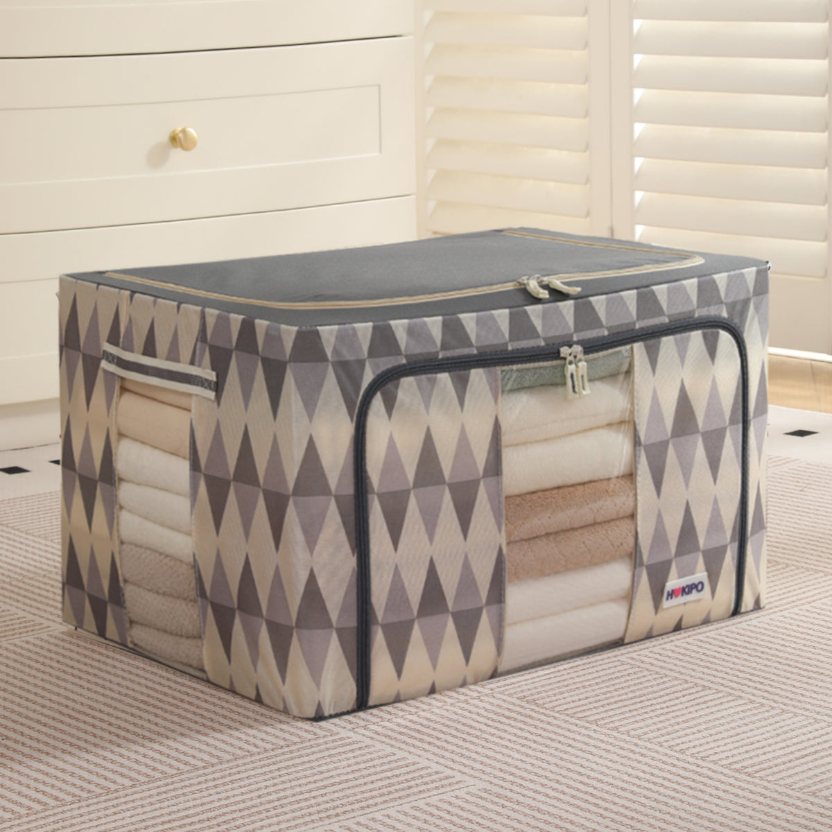 Folding Cloth Storage Box and Organizer for Wardrobe - Ash Mirage
