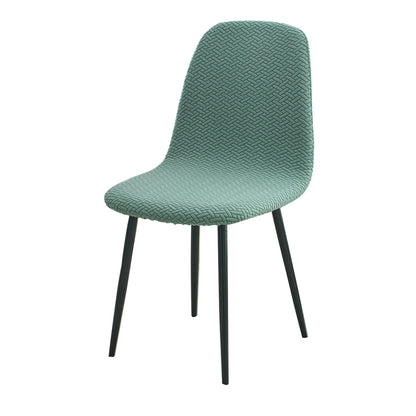 HOKIPO Premium Jacquard Fully Covered Cover for Mid Century Modern Dining Chair, Continental Green