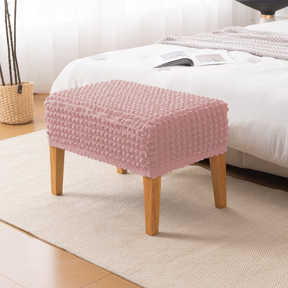 Aria Nova 280 GSM Bubble Stretchable Foot Rest Stool Cover, Tea Rose Pink