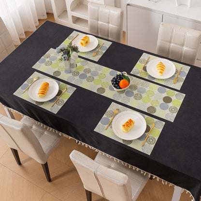 Color Splash PVC Mats for Dining Table, Bubble - Lemon Yellow