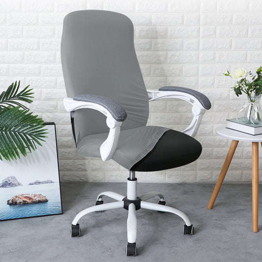 Office Chair Cover for Desk Chair (Mid-Back) – 140 GSM Stretch Fabric – Washable, Durable & Anti-Slip – Fits Mid-Back Office Chairs, Smoke Grey