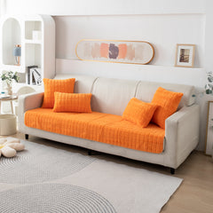 Premium Plush Anti Slip Sofa Mat for 1/2/3 Seater, Orange