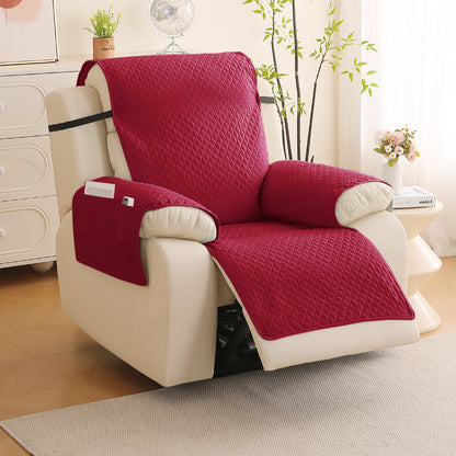 Quilted Recliner Mats for 1 Seater Recliner Sofa, Maroon