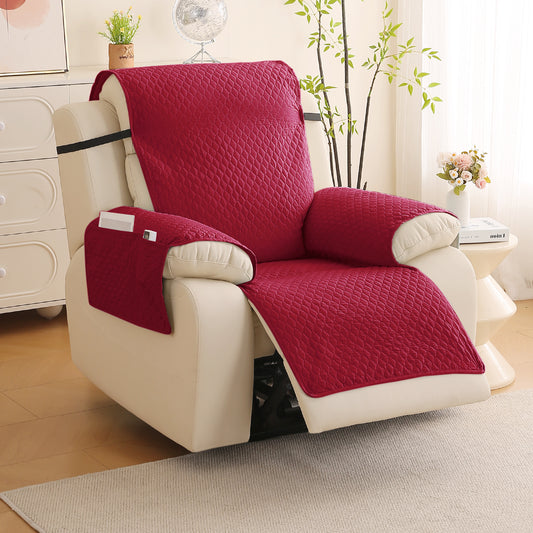 Quilted Recliner Mats for 1 Seater Recliner Sofa, Maroon
